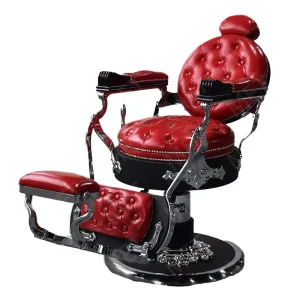 Durable Red Stylish Leather Barber Chair for Home Hotel Barbershop & Salon Use for Living Room