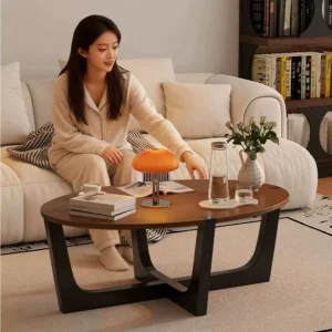 Durable Scandinavian Modern Solid Wood Coffee Table for Small Apartment Living Room