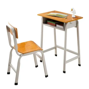 Durable School Furniture Student Desk and Chair Set Single Modern School Desk and Chair for Classroom