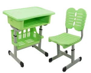 Durable School Furniture Student Desk and Chair Set with Adjustable Height for Primary School and Home Office