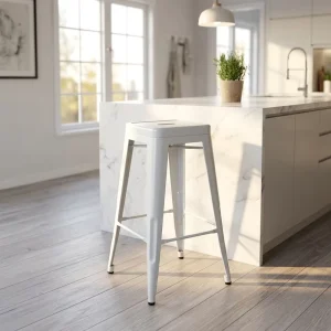 Durable Stackable Metal Counter Bar Stool Industrial High Chair for Coffee Shop Bar Kitchen Restaurant