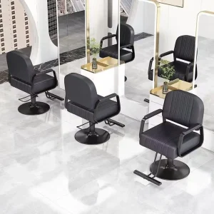 Durable Stainless Steel Armrest Hairdressing Chair Hydraulic Lift Reclining Barber Chair for Salon Furniture