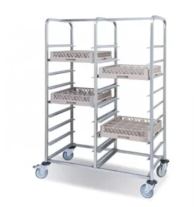 Durable Stainless Steel Bakery Bread Rack Trolley Cart 10 15 16 Tiers 0.8 1.0mm Thickness Easily Assembled Hotel Restaurant