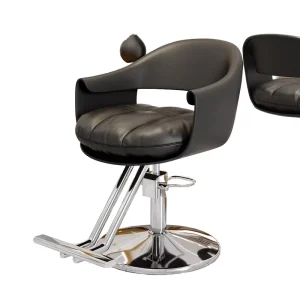 Durable Stainless Steel Salon Chair Leather Seat Double Footrest Modern Design Barbershop Hair Stylist Rotation Lift Spa