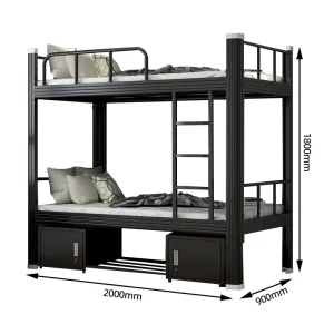 Durable Steel Contemporary Bunk Bed with Under bed Lockers for Dormitory Hotel Apartment Use