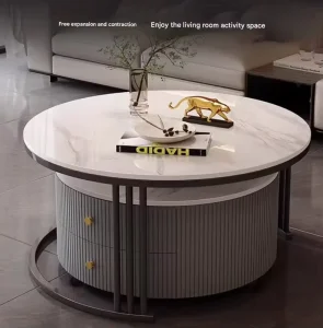 Durable Stone Slab Coffee Table Set for Living Room Modern New Model Trendy Compact Luxury Coffee Table