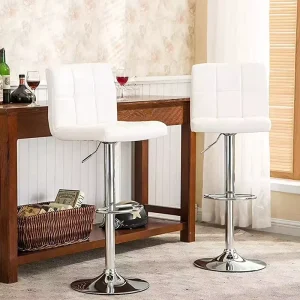 Durable Stylish TUQ Chair PU Leather Adjustable Eco Friendly High Bar Stool Outdoor Rooftop Bar Kitchen Island Hotel Commercial