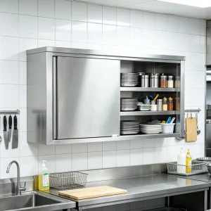Durable Wall Mount Kitchen Large Steel Storage Cabinet with Adjustable Shelves for Commercial Kitchen