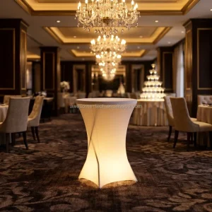 Durable Waterproof Plastic Luminous Folding Cocktail Table Suitable for Outdoor Use at Cocktail Parties and Weddings
