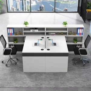 Durable Wood Office Staff Desk Simple Modern Screen Station Locker Partition Employee Computer Desk