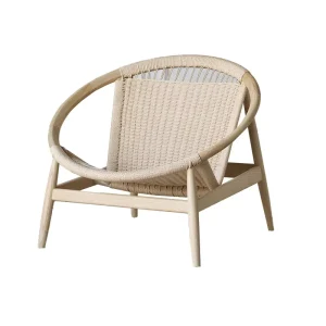 Durable Woven Rope Ash Wood Living Room Lounge Chair Balcony Leisure Single Sofa Chair