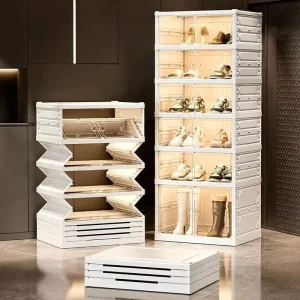 Dustproof Shoe Cabinet with Tiered Shelves Space saving Design Luxurious and High end Large Capacity