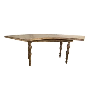 E 21Garden Curved Wooden Farmhouse Modern Outdoor Seating Picnic Table for Hotel Dining Event Wedding