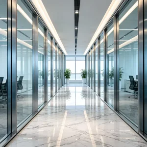 E 60 Double Glazed Fire Rated Glass Partition Modern Acoustic Steel Frame Wall for Office School & Gym Executive Suite