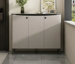 E Furniture Modern European Style 3 Door Shoe Cabinet Fingerprint Lock Eco Friendly Adjustable Large Capacity Storage Entryway