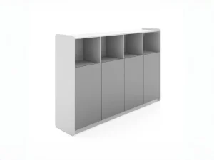 E0 Eco Laser Edge Office Storage Cabinet Half Open and Closed Door Partition Bookcase for Workplace File Storage