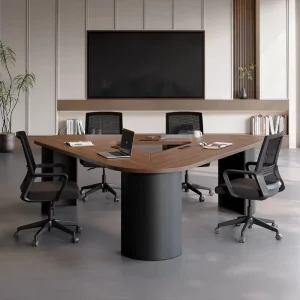 E0 MDF Extendable Conference Table Chair Combination Modern Design Eco Friendly Modular Square Shape 8 Seater High End