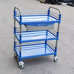 EM-ET130 Hospital Steel Plastic Cart Medical Drug Trolley