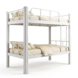 Easy Assemble Boltless Metal Bunk Bed Frame Heavy Duty Screw Free Smart Lock Steel Double Decker Bed for Adults Dormitory