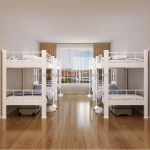 Easy Assemble Furniture Worker Double Metal Bunk Bed Factory Price Metallic Bunk Bed for Boarding School