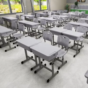 Easy Assemble School Furniture Plastic Metal Study Desk Drawer Adjustable Student Desk Chair Set for Home Office Bedroom Modern