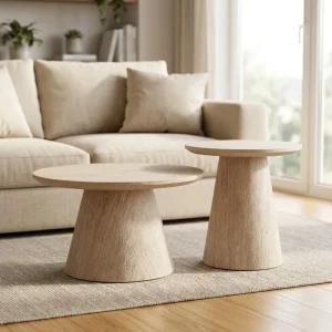 Easy Clean Durable Household Living Room Coffee Table Modern Minimalist Two piece Design Coffee Table