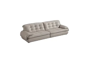 Eco Friendly Adjustable Modern Beige Genuine Leather Sofa Sectional Set Straight Wood Arm Style Durable Apartment Mall Hotel Use
