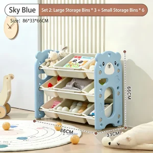 Eco Friendly Bear Kids Plastic Storage Cabinet Multi Layer Toy Bookshelf Organizer for Commercial Mall Park
