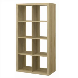 Eco Friendly Durable 8 Cube Double Tier 2×4 Wood Classic Home Organizer Display Bookcase With Space Saving Storage Rack Shelf