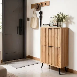 Eco Friendly Durable Board Wood Bonding Contemporary Extendable Shoe Rack Cabinet for Home Apartment Supermarket Gym Living Room