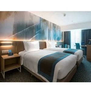 Eco Friendly Durable Modern Contemporary Solid Oak Commercial Hotel Furniture 4 Year Warranty Bedroom Sets for Apartment