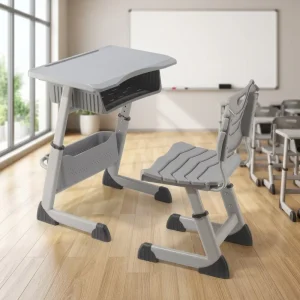 Eco Friendly Material Ergonomic Study School Desks Adjustable Single Seater School Desk and Chair Set