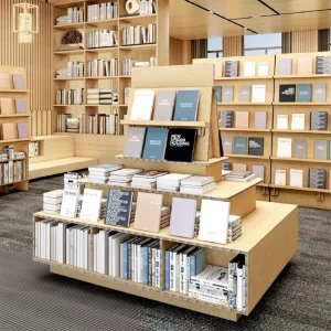 Eco Friendly Modern Corrugated Paper Foldable Customized Trade Show Book Storage Display Rack for Comic Books Magazines Floor