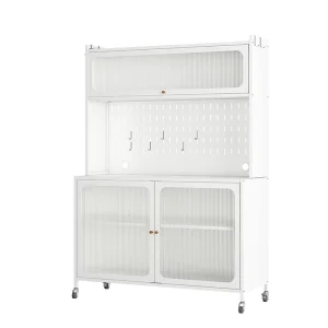 Eco Friendly Modern Steel Flat Panel Living Room Kitchen Storage Cabinet 3 Drawers 3 Shelves Home Furniture