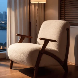 Eco Friendly Modern Upholstered Wooden Leg Solid Back Accent Chair for Home Office Living Room Dining Bedroom Hotel Hospital Use
