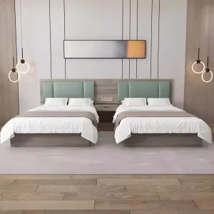 Eco Friendly Modern Wood Panel Hotel Bedroom Furniture Set Durable Commercial Use