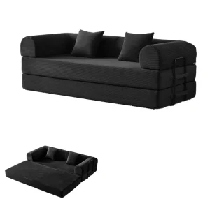 Eco Friendly Modular L Shape 5 in 1 Sectional Sofa Bed Modern Convertible Corduroy Sleeper Couch Living Room Hotel