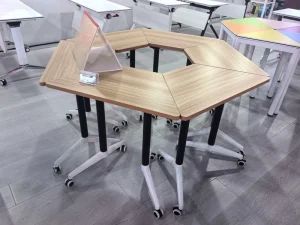 Eco Friendly Wooden Grain Training Table Comfortable Learning Desk Office Staff Training Meeting Table