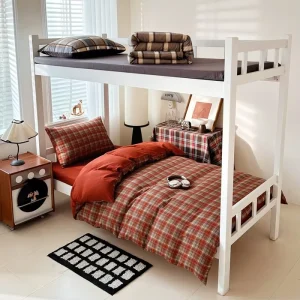 Eco Friendly Woven Polyester Modern Unprinted Plaid Three/Four-Piece Set Student Dormitory Hotel Home