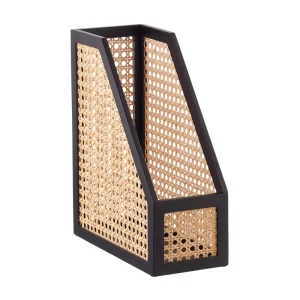 Eco Go Wood Rattan Office Desk Magazine File Holder Rack Organizer Wood Desktop File Folder A4 Paper Storage Box