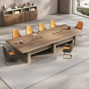 Eco friendly 6m Large Rectangular Meeting Table Wooden Luxury Conference Table for Commercial