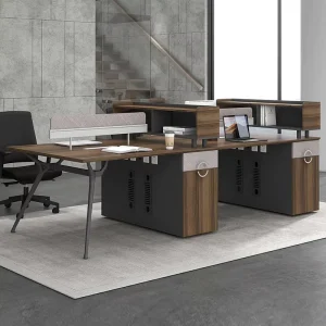 Economical Modern Office Staff Desk Modular Design with Drawers Keyboard Tray Heavy Duty Computer Workstation Daily Office Use