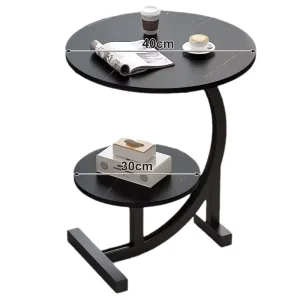 Economical Round Top Side Table with Metal Frame Small End Tables for Living Room