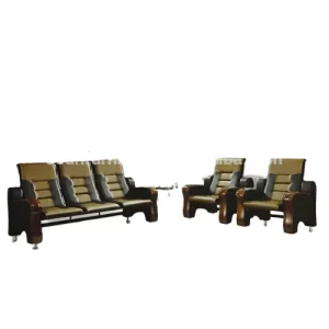 Ekintop Price Leather Living Room Office Room Work Boss Executive Office Sofa with Wooden Legs