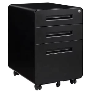 Ekonglong 3 Drawer Lateral Filing Cabinet Metal Steel Modern Office Furniture Movable Design for Home Office School Use 3 5 Year