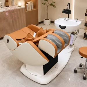 Electric 90 Degree Rotating Massage Shampoo Chair Multifunctional Scalp Care Chair Reclining Wash Chair for Hair Care Salon