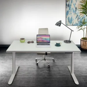 Electric Adjustable Sit Stand Desk Frame with Modern Design Wooden Material