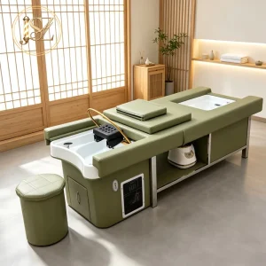 Electric Backrest Adjustable Hair Massage Spa Shampoo Bed Japanese Spa Head Bed Foot Wash Basin Shampoo Pedicure Bed
