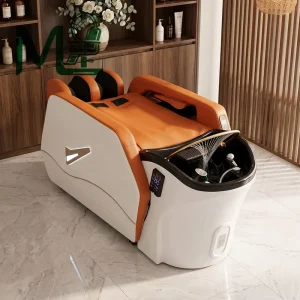 Electric Head Spa Shampoo Bed with Massage Shampoo Bowl LED Light Backwash Chair for Hair Salon Furniture