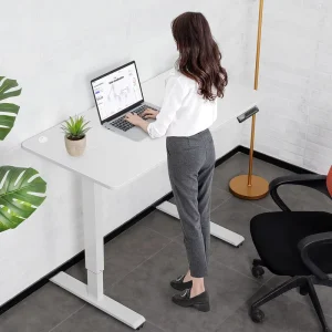 Electric Height Adjustable Ergonomic Desk Frame Metal Construction Modern Design Extendable Convertible Wall Mount Office Desk